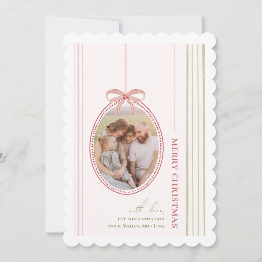 Chic Grandmillennial Coquette Kerstmis Feestdagenkaart (Voorkant)