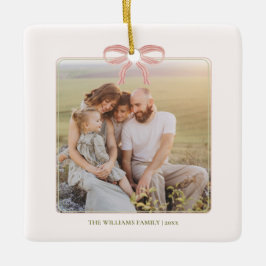 Chic Grandmillennial Coquette Kerstmis Keramisch Ornament