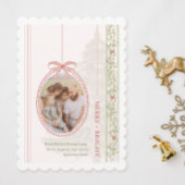 Chic Grandmillennial Coquette Kerstmis Twee Foto Feestdagenkaart