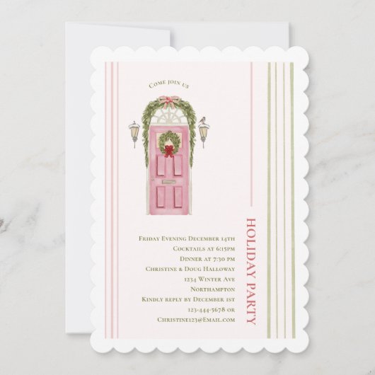 Chic Grandmillennial kerstfeest Kaart (Voorkant)