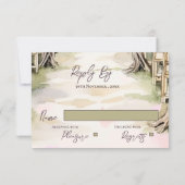 Chic Grapevine-geïnspireerde wijnmakerij rustieke  RSVP Kaartje (Achterkant)