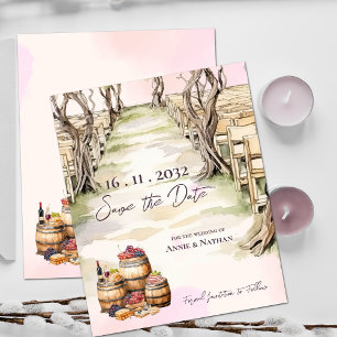 Chic Grapevine Wine Vineyard Wedding Save the Date