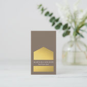Chic Graphic Gold Real Estate Agent Visitekaartje (Staand voorkant)