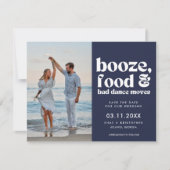 Chic Grappige Trouwfoto Bewaar de Datum Aankondiging (Voorkant)