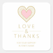 Chic Gratitude Light Pink Gold Heart Lace  Vierkante Sticker (Voorkant)
