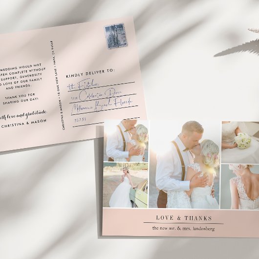 Chic Gratitude | Weddenfoto collage Hartelijk dank Briefkaart