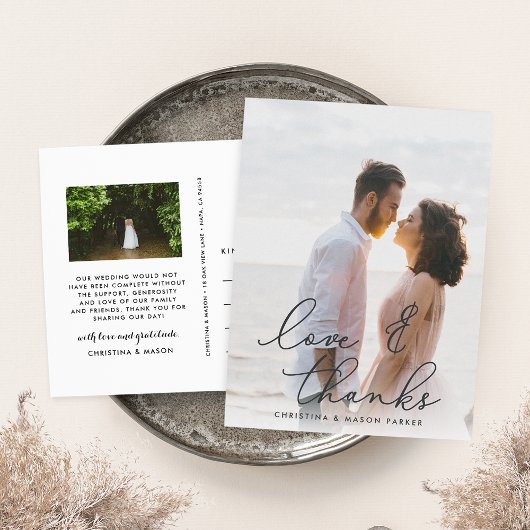 Chic Gratitude | Weddenfoto Hartelijk dank Briefkaart