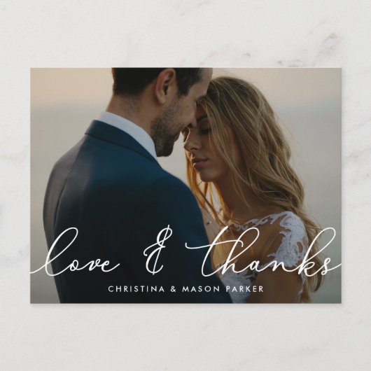 Chic Gratitude | Weddenfoto Hartelijk dank Briefkaart (Voorkant)