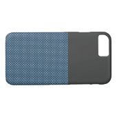 Chic Gray and Blue Stippen iPhone 7 Hoesje, daar b Case-Mate iPhone Case (Achterkant (Horizontaal))