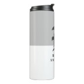 Chic Gray and White Classic Typography Monogram Thermosbeker (Gedraaid links)