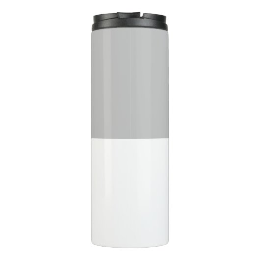 Chic Gray and White Classic Typography Monogram Thermosbeker (Achterkant)