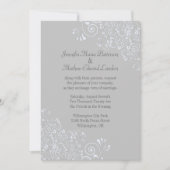 Chic Gray and White Classic Wedding Invitation Kaart (Voorkant)