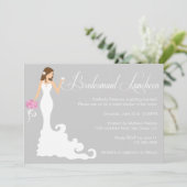 Chic Gray Bridesmaid Luncheon Kaart (Staand voorkant)