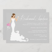 Chic Gray Bridesmaid Luncheon Kaart (Voorkant / Achterkant)