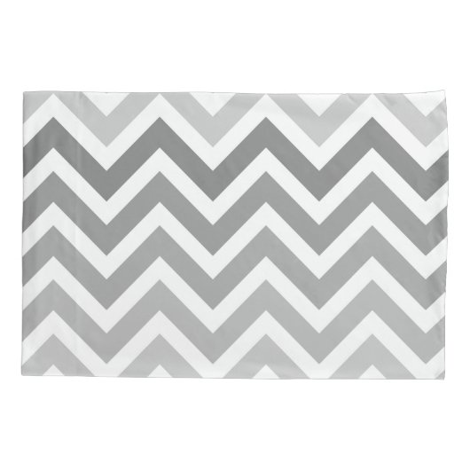 Chic Gray Chevron Ombre ZigZag Pattern Kussensloop (Achterkant)