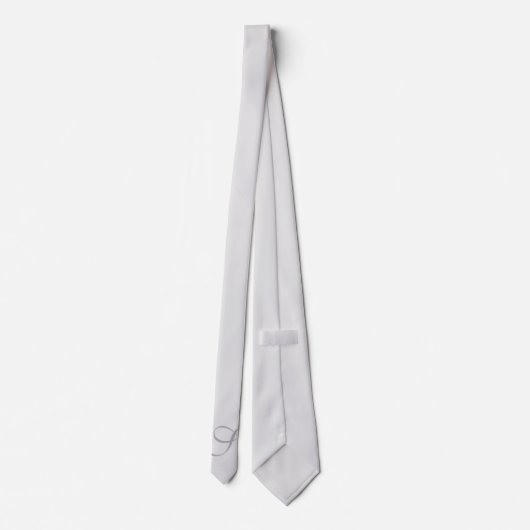 Chic Gray Custom Initiaal Monogrammed Grey Stropdas (Achterkant)