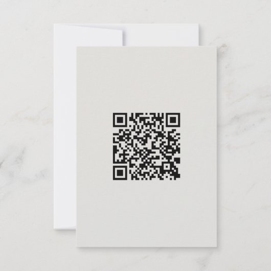 Chic Gray Floral Wedding RSVP met QR-code (Achterkant)