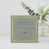 CHIC GRAY GOLD FAUX DAMASK CLASSIC WORKSHOP EVAL KAART (Staand voorkant)
