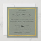 CHIC GRAY GOLD FAUX DAMASK CLASSIC WORKSHOP EVAL KAART (Voorkant)