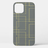 Chic Gray & Gold Geometric Glam Case-Mate iPhone Case (Achterkant)
