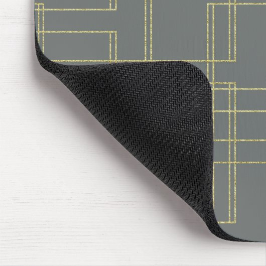 Chic Gray & Gold Geometric Glam Muismat (Hoek)