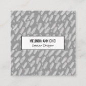 Chic Gray Minimal Stippen + Dashes Handmade Elegan Vierkante Visitekaartje (Voorkant)
