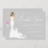 Chic Gray Modern Bride Posh Vrijgezellenfeest nodi Kaart (Voorkant / Achterkant)