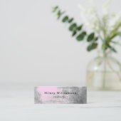 Chic Gray Pastel Pink Grunge Mini Visitekaartje (Staand voorkant)