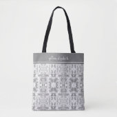 Chic Gray Pattern Monogrammed Tote Bag (Voorkant)