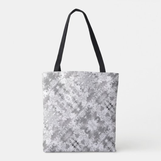 Chic Gray Pattern Monogrammed Tote Bag (Achterkant)