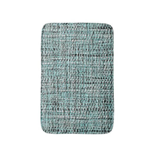 Chic Gray Seafoam Blue Green Boucle Woven Pattern Badmat (Voorkant Verticaal)