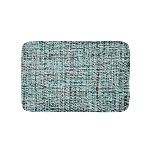 Chic Gray Seafoam Blue Green Boucle Woven Pattern Badmat (Voorkant)