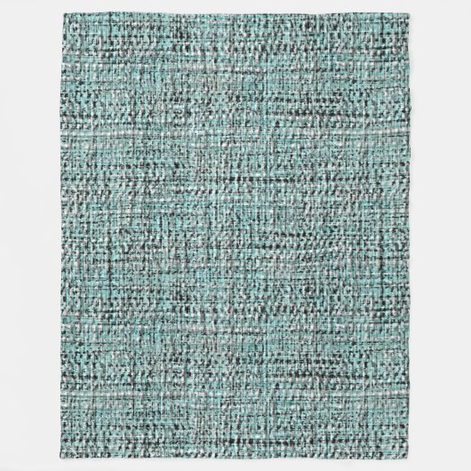 Chic Gray Seafoam Blue Green Boucle Woven Pattern Fleece Deken (Voorkant)
