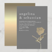 Chic Gray Wedding Uitnodiging (Voorkant / Achterkant)