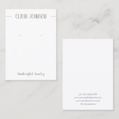 Chic Gray White Jewelry Earring Display Visitekaartje (Voorkant / Achterkant)