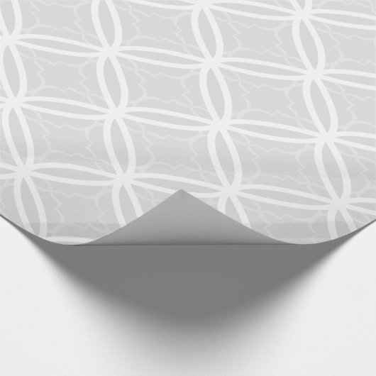 Chic Gray & White Lattice Geometric Pattern Cadeaupapier (Hoek)