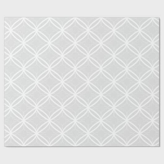 Chic Gray & White Lattice Geometric Pattern Cadeaupapier (Vlak)