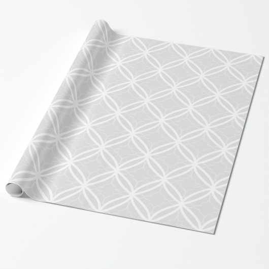 Chic Gray & White Lattice Geometric Pattern Cadeaupapier (Uitgerold)