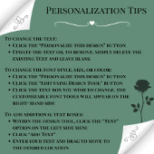 Chic Green and Black Rose Monogram Tote Bag