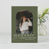 Chic Green Arch 5 Photo Collage Afstuderen Aankondiging (Staand voorkant)