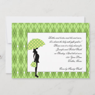Chic Green Argyle Baby shower Uitnodiging