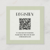Chic Green Baby Shower Registry QR Code Informatiekaartje (Voorkant)