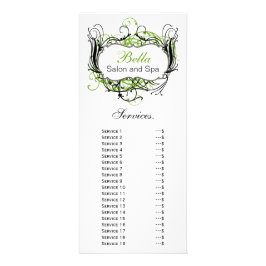 chic green, black and white Services-rackkaart Reclamekaart