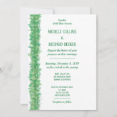 Chic Green Botanical Border Wedding Kaart (Voorkant)