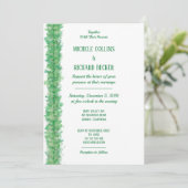 Chic Green Botanical Border Wedding Kaart (Staand voorkant)