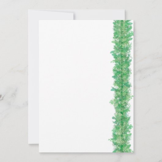 Chic Green Botanical Border Wedding Kaart (Achterkant)