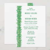 Chic Green Botanical Border Wedding Kaart (Voorkant / Achterkant)