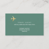 Chic Green Business Card for a travel agent Visitekaartje (Achterkant)
