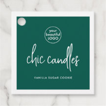Chic Green Candle Hang Label met Logo