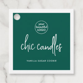 Chic Green Candle Hang Label met Logo
